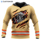 Personalized firefighter hoodie featuring orange stripe fire rescue print all-over print