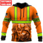 Personalized plumber hoodie featuring orange stripe print plumber illustration all-over print
