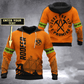 Roofer hoodie featuring orange roofer silhouette all-over print