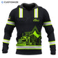 Personalized trucker hoodie featuring black yellow stripe dump truck all-over print
