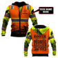 Personalized roofer zip hoodie featuring orange roofer vest print all-over print, zip-front design