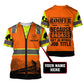 Personalized roofer t-shirt featuring orange roofer vest print all-over print, short-sleeve design