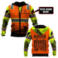 Personalized roofer hoodie featuring orange roofer vest print all-over print