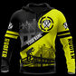 Roofer hoodie featuring black neon yellow roof frame diagonal print all-over print