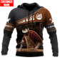Personalized carpenter hoodie featuring brown diagonal band hand plane all-over print
