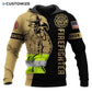 Personalized firefighter hoodie featuring firefighter axe illustration all-over print