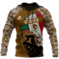 Roofer hoodie featuring Mexican flag roofer silhouette and camouflage all-over print
