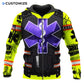 Personalized EMS paramedic zip hoodie featuring purple star of life vest print all-over print, zip-front design