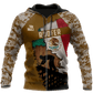 Roofer zip hoodie featuring Mexican flag roofer silhouette and camouflage all-over print