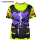 Personalized EMS paramedic t-shirt featuring purple star of life vest print all-over print, short-sleeve design