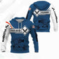Personalized plumber hoodie featuring blue white plumbing tools all-over print
