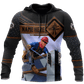 Roofer hoodie featuring brown panel roofer at work all-over print