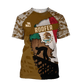 Roofer t-shirt featuring Mexican flag roofer silhouette and camouflage all-over print