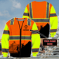 Personalized roofer sweatshirt featuring orange vest print and roofer silhouette all-over print