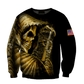 Roofer sweatshirt featuring skull american flag all-over print