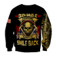 Roofer apparel featuring skull american flag all-over print