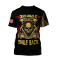 Roofer t-shirt featuring skull american flag all-over print
