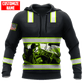 Personalized trucker hoodie featuring black and yellow truck driver print all-over print
