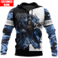 Personalized carpenter hoodie featuring blue camouflage grim reaper all-over print