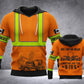Concrete finisher hoodie featuring orange vest print and nine to five quote all-over print