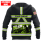 Personalized trucker hoodie featuring black and yellow truck driver print all-over print, back view