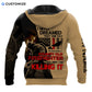 Personalized firefighter hoodie featuring tan firefighter illustration all-over print, back view
