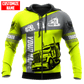 Personalized trucker hoodie featuring yellow grey semi truck panel all-over print