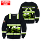 Personalized trucker sweatshirt featuring black and yellow truck driver print all-over print, crewneck design