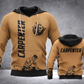 Personalized carpenter hoodie featuring tan carpenter lettering all-over print