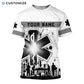 Personalized EMS paramedic t-shirt featuring black and white paramedic print all-over print, short-sleeve design