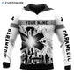 Personalized EMS paramedic hoodie featuring black and white paramedic print all-over print
