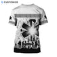 Personalized EMS paramedic t-shirt featuring black and white paramedic print all-over print, back view