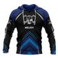 Personalized welder hoodie featuring blue chevron welding helmet badge all-over print
