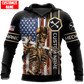 Personalized mechanic hoodie featuring american flag mechanic skeleton all-over print