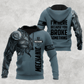 Personalized mechanic hoodie featuring grey mechanical skull all-over print