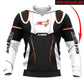 Personalized plumber hoodie featuring black white red plumbing badge all-over print
