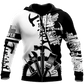 Roofer zip hoodie featuring black white tools all-over print