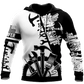 Roofer hoodie featuring black white tools all-over print