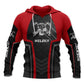 Personalized welder hoodie featuring red black welding helmet badge all-over print