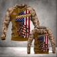 Personalized carpenter hoodie featuring tan camouflage American flag carpenter all-over print