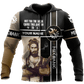Personalized mechanic hoodie featuring black tan jesus portrait all-over print