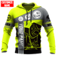 Personalized welder hoodie featuring neon yellow welding helmet all-over print