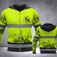Concrete finisher hoodie featuring yellow concrete mixer stripe print all-over print