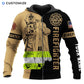 Personalized firefighter zip hoodie featuring firefighter rope illustration all-over print, zip-front design