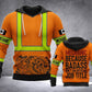 Personalized mechanic hoodie featuring orange vest print engine all-over print