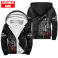 Personalized mechanic fleece zip hoodie featuring black tool box print all-over print