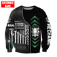 Personalized mechanic sweatshirt featuring skull tool box all-over print, crewneck design