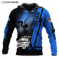 Personalized EMS paramedic hoodie featuring blue ems ambulance print all-over print