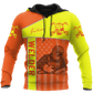 Personalized welder hoodie featuring orange yellow welder illustration all-over print