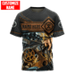 Personalized mechanic t-shirt featuring engine repair print all-over print, short-sleeve design